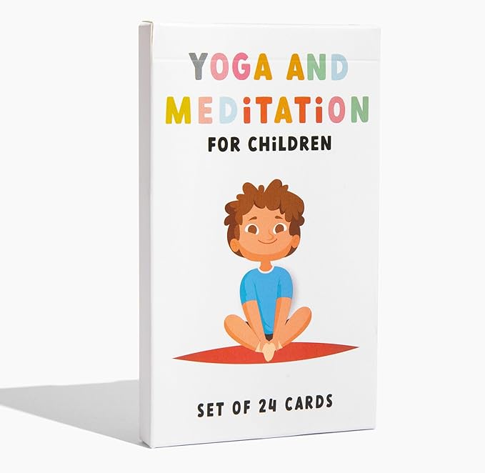 Kids Yoga and Meditation Flashcards, 24 Cards, Mindfulness Activities for Children