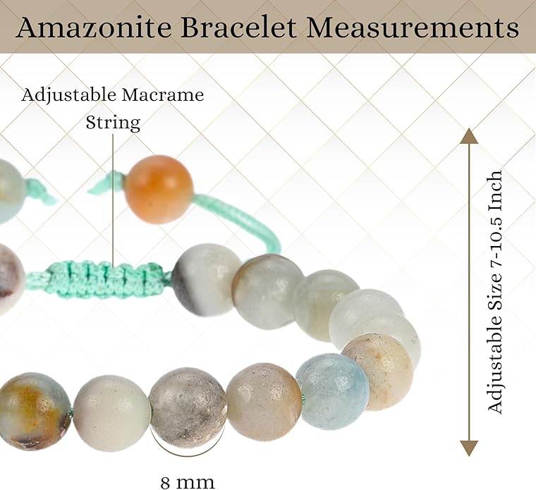 Energy Protection Crystal Handmade Adjustable Bead Bracelet Perfect for Men, Women’s Gift - Gemstone Healing Stretch Bracelet Pulsera Para Hombre Mujer Stocking Stuffer