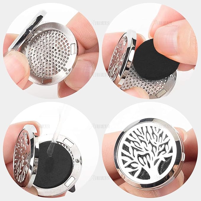 AUEAR, 100 Pack Black 22mm Replacement Refill Pads Felt Pad for Essential Oil Diffuser