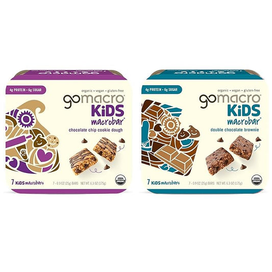 GoMacro MacroBar Organic Vegan Protein Bars - Banana + Almond Butter & Coconut, Almond Butter, Chocolate Chips (2.3 Ounce Bars, 12 Count) (Pack of 2)