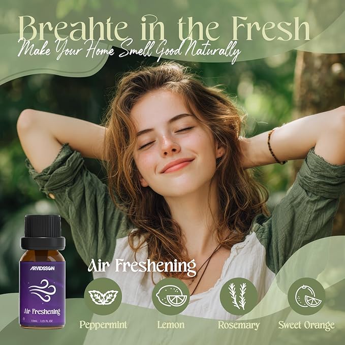 Essential Oil Blends Set, ARVIDSSON Natural Essential Oils for Diffusers, Well-Being Gift Set - Sweet Dreams, Happy, Unwind and More, Aromatherapy Diffuser Oils for Home