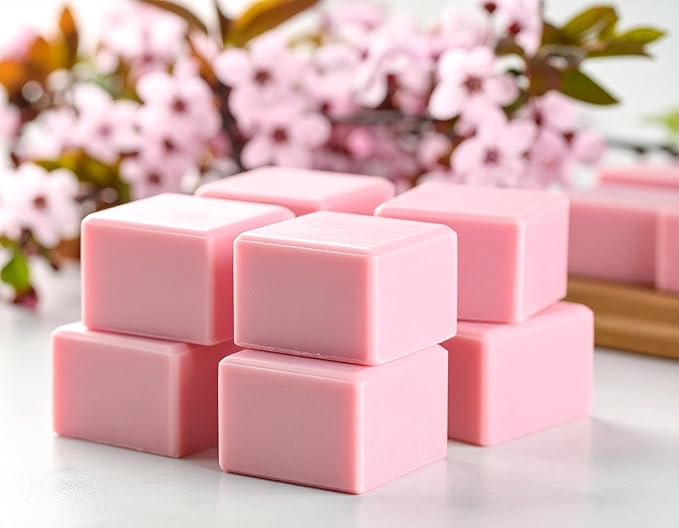 Japanese Cherry Blossom Strongly Scented Hand Poured Vegan Wax Melts, 12 Scented Wax Cubes, 6.4 Ounces in 2 x 6-Packs