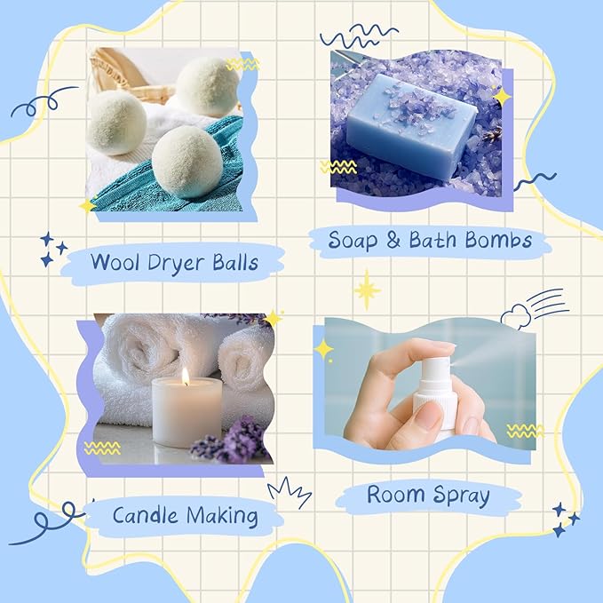 Clean Essential Oils Set, ARVIDSSON Natural Fragrance Oil for Diffuser, Soap Making - Fresh Linen, Clean Home, Fresh Cotton, Soft Powder, Blossom Soap, Lemongrass, Strong Scented Oils for Home