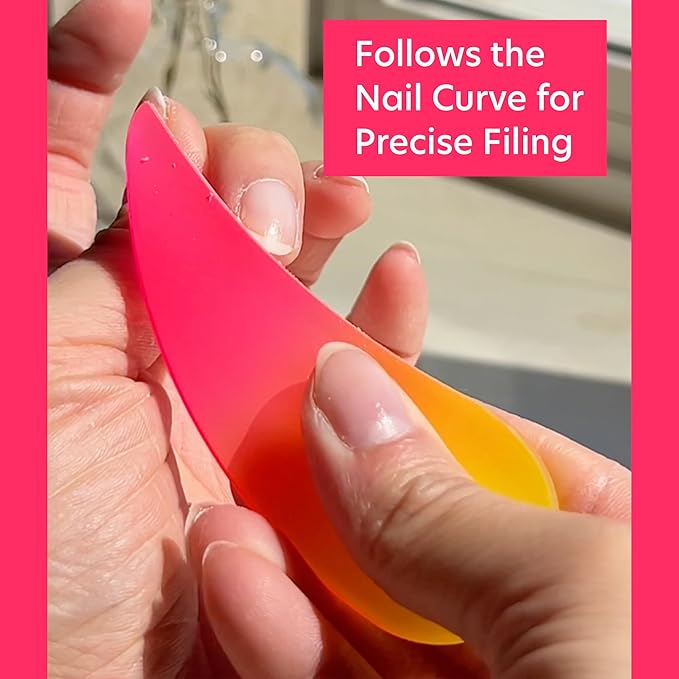 BONA FIDE BEAUTY Czech Glass Nail Files for Natural Nails 2-Pieces Set, Comfort Ergonomic Nail Filers for Arthritis, Tendonitis, Carpal Tunnel Solution for Nail Care