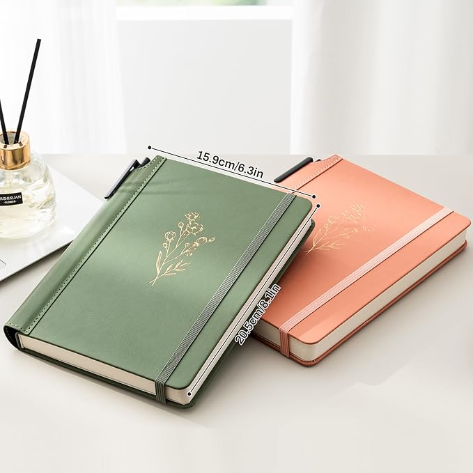 Lined Journal for Women 100 GSM 288 Pages Leather Journals for Writing A5 Hardcover Travel Journals Notebook Gift Set with Pen for Work Daily Writing