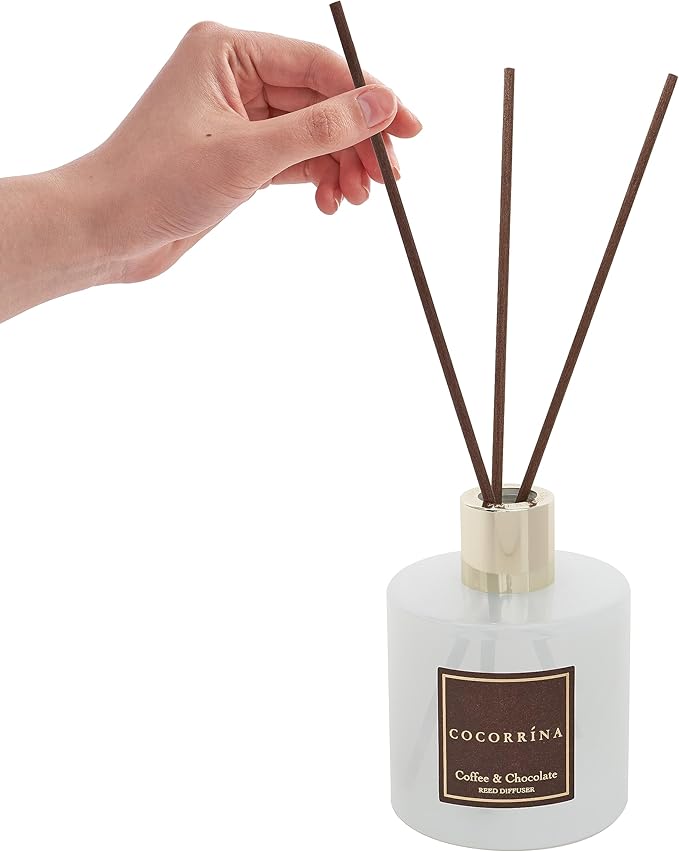 Cocorrína Reed Diffuser Sets - Coffee & Chocolate Scented Diffuser with Sticks Home Fragrance Reed Diffuser for Bathroom Shelf Decor