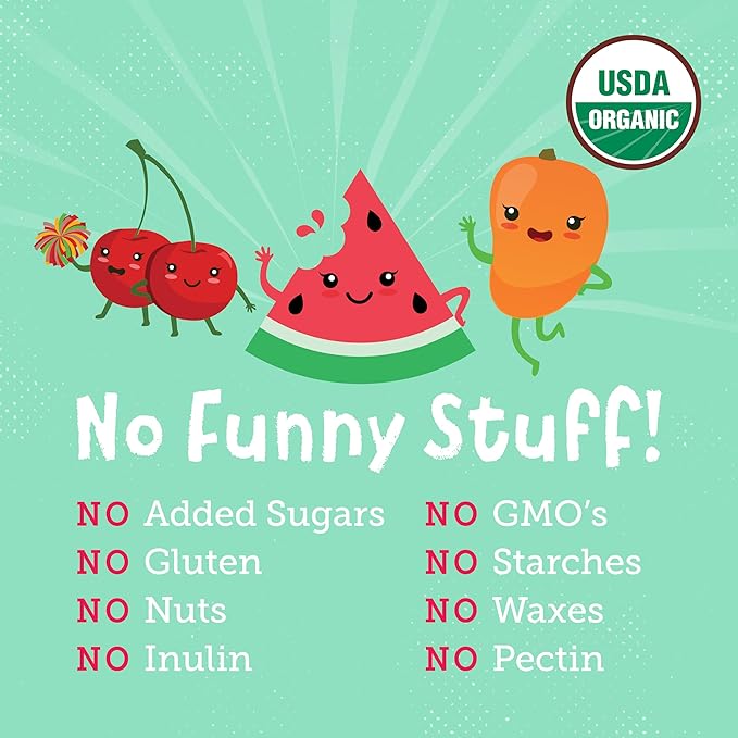 YOU LOVE FRUIT - Fruit Snacks Variety Pack 30 count, 100% Natural Gluten-Free, Vegan, Low Carb, Low Fat Fruit Kosher Snacks for Kids, College Students, Teachers and Offices, Healthy Fruit Snacks (Cherry, Watermelon, Mango)