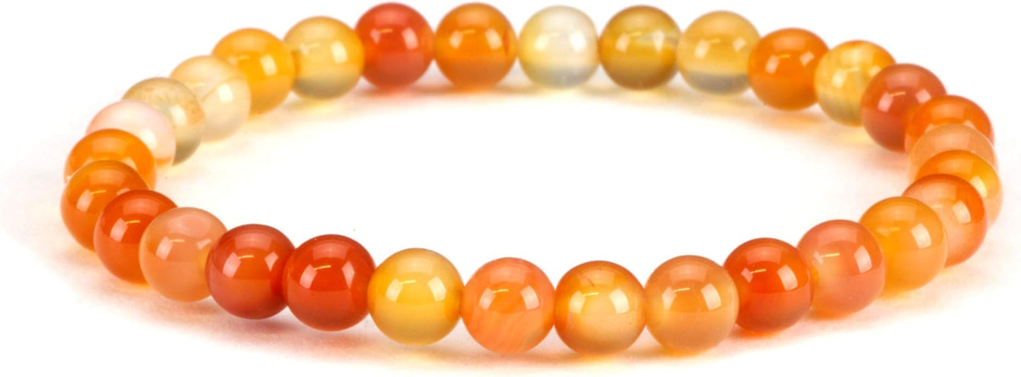 Cherry Tree Collection - Small, Medium, Large Sizes - Gemstone Beaded Bracelets For Women and Men - 6mm Round Beads