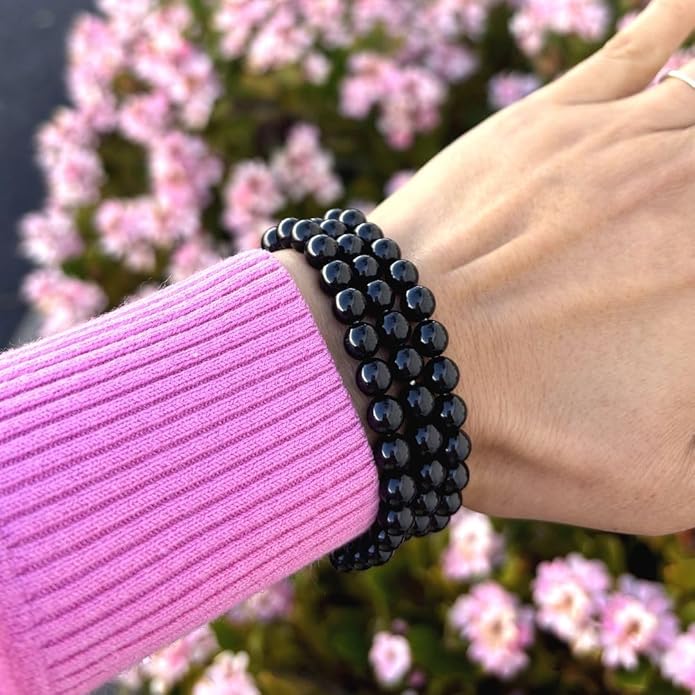 Adabele 1pc Natural Stretch Gemstone Bracelet 6mm (0.24 Inch) Bead 7" 7.5" 8 inch Healing Crystal Quartz Energy Chakra Jewelry Women Birthday Gift