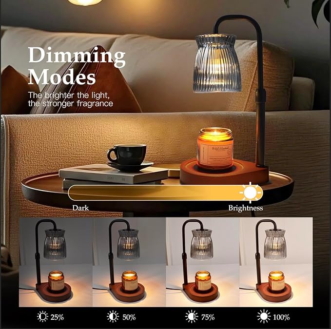 Shering Candle Warmer Lamp with Timer Dimmable, Gift Box, Gifts for Her, Birthday Gifts for Women, House Warming Gift New Home Decor, Wax Melt Warmer for Scented Jar Candles