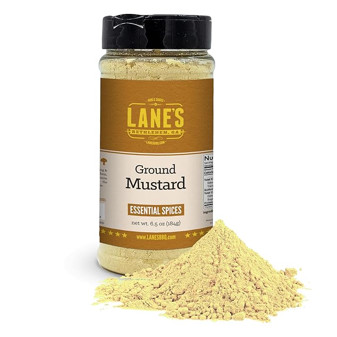 Lane's Ground Mustard Powder, All-Natural Ground Dry Mustard Powder, Perfect for Meats, Fish & Sauces Ground Mustard Seed Powder, Made in USA, 6.5 Oz