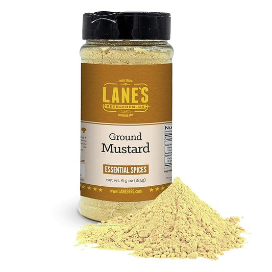 Lane's Ground Mustard Powder, All-Natural Ground Dry Mustard Powder, Perfect for Meats, Fish & Sauces Ground Mustard Seed Powder, Made in USA, 6.5 Oz