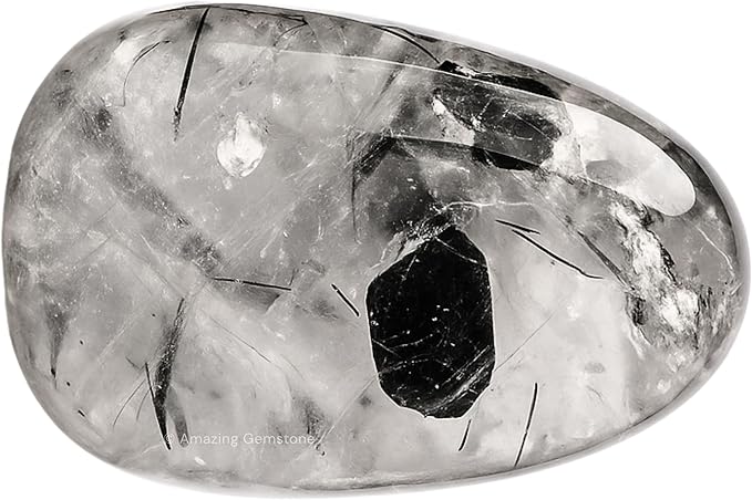 Amazing Gemstone Black Rutilated Quartz Crystals and Healing Stones Tumbled - 1000+ Carats, Healing Stones for Energy Balance, Premium Polished Gems Rocks for Meditation and Wellness
