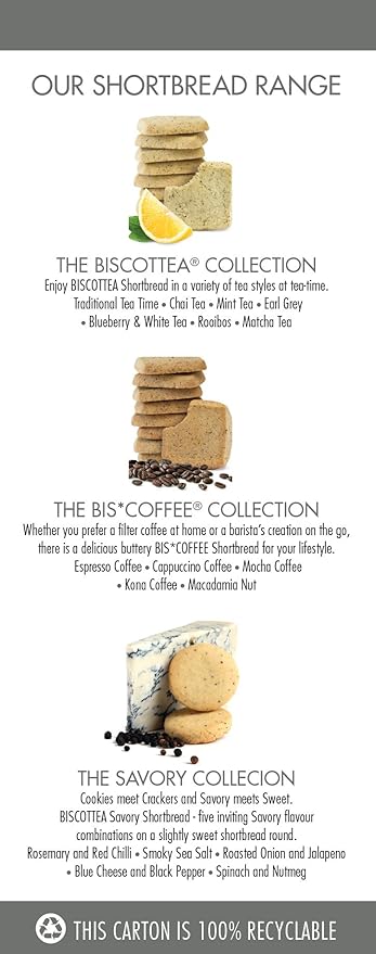 BISCOTTEA Earl Grey Tea Shortbread Cookies (8 Cookies)