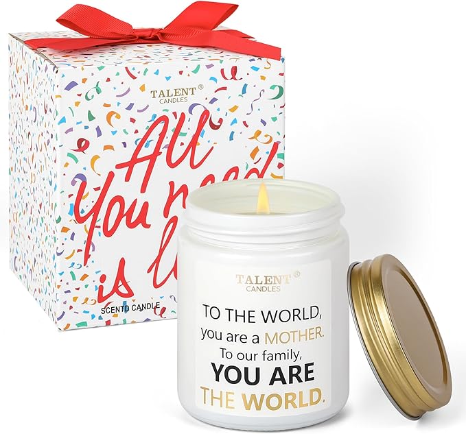 Gifts for Mom from Daughter Son Kids, Warm Night Scented Candle, 8.4oz, Jar, Modern, Gold, Mother's Day