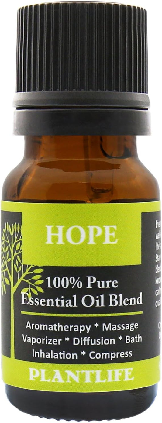 Plantlife Hope Aromatherapy Essential Oil Blend - Straight from The Plant 100% Pure Therapeutic Grade - No Additives or Fillers - Made in California 10 ml