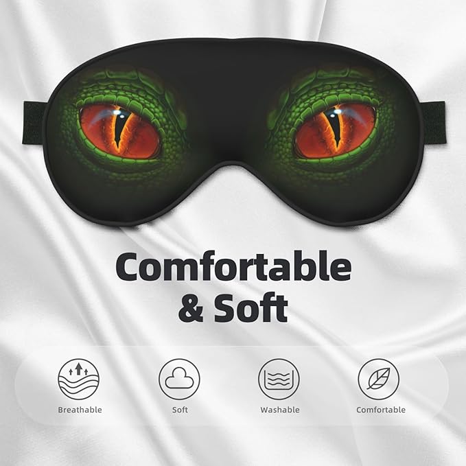 Green Dragon Eyes Sleeping Eye Mask Eye Mask for Sleeping Soft Comfort Eye Shade Blackout Eye Cover for Deep Rest Travel Nap Meditation