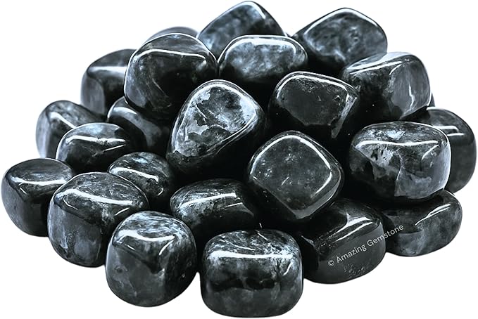 Amazing Gemstone Larvikite Crystals&Healing Stones Tumbled - 1 oz Larvikite Stone Gem Stones, Healing Stones for Energy Balance, Stress Relief - Premium Polished Gems Rocks for Meditation&Wellness