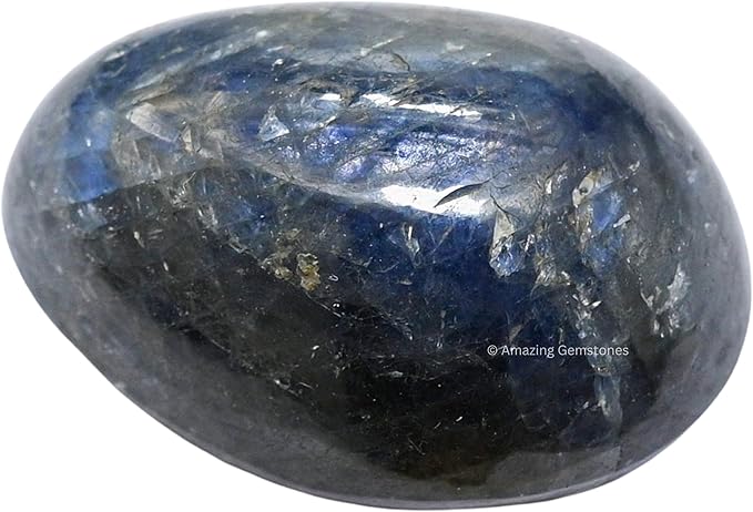 Amazing Gemstone Blue Sapphire Crystals and Healing Stones Tumbled - 1 oz Blue Sapphire Stone, Natural Healing Stones for Energy Balance, Stress Relief - Premium Polished Gems Rocks for Meditation