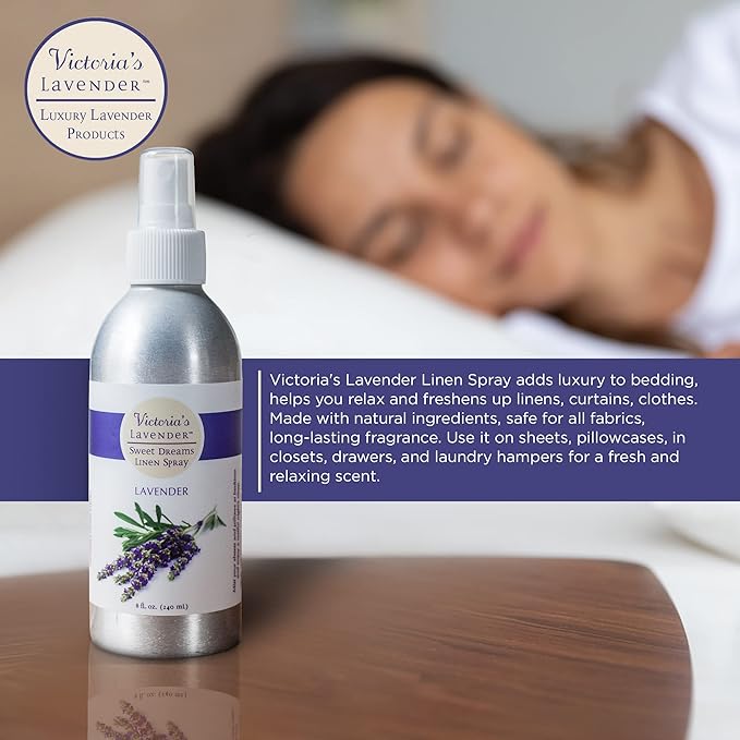 Victoria's Lavender Pillow and Linen Spray Sleep Better Tonight, Pure Lavender Essential Oil Handmade in Oregon, Made in USA (8 oz)