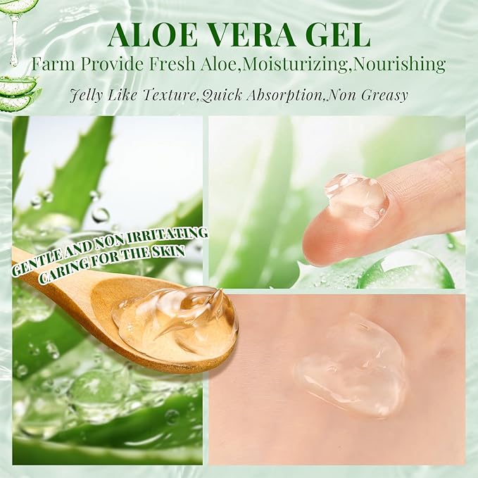 30 Pack Aloe Vera Gel and 30 Pack Face Masks Skincare, Aloe Vera Gel and Facial Mask for Face, Hair, Body, Skin, Bulk Travel Size Aloe Gel and Mask for Sunburn Relief