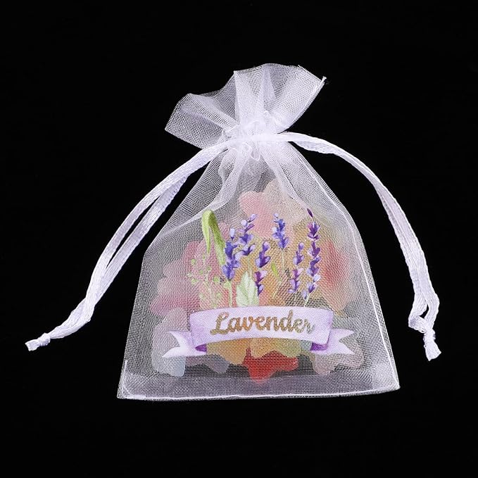 ABOOFAN 20pcs Empty Lavender Sachet Bags Organza Gauze Bags Small Drawstring Jewelry Pouches Party Favor Candy Bags