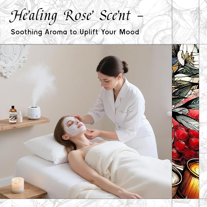 HIQILI Musky Rose Fragrance Oil for Hotel Diffuser, Luxury Scents, for Making Aromatherapy Candle, Perfume, Scented Home Decor- 5.07 Fl Oz