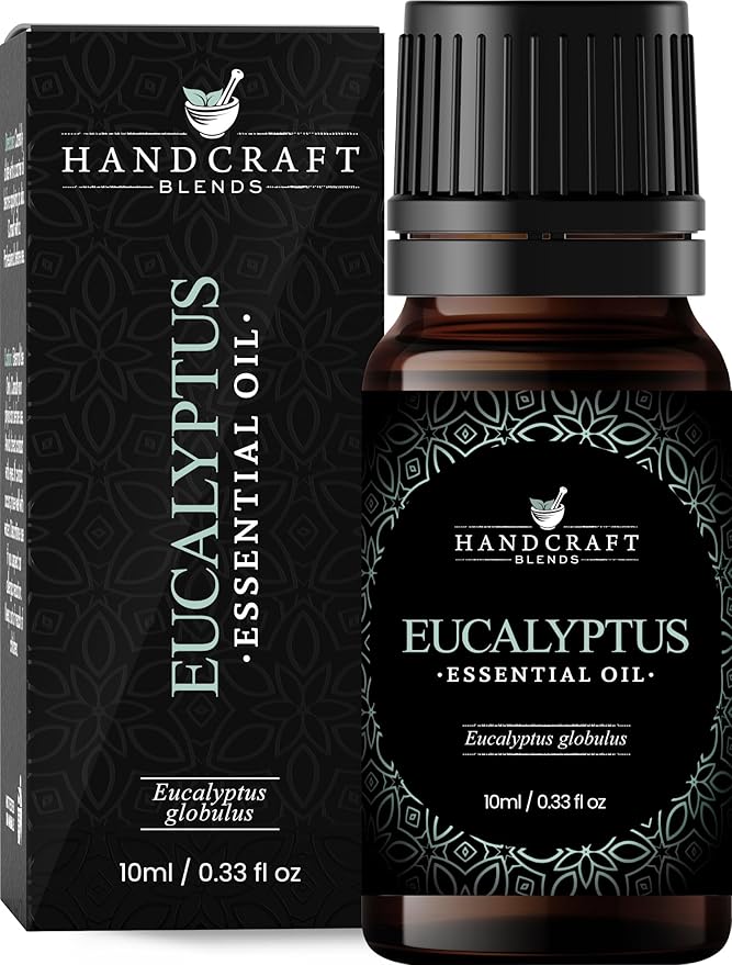 Handcraft Blends Eucalyptus Essential Oil – 0.33 Fl Oz – 100% Pure and Natural – Premium Grade Essential Oil for Diffuser and Aromatherapy, Skin, Massage, Candle and Soap Making Fragrance
