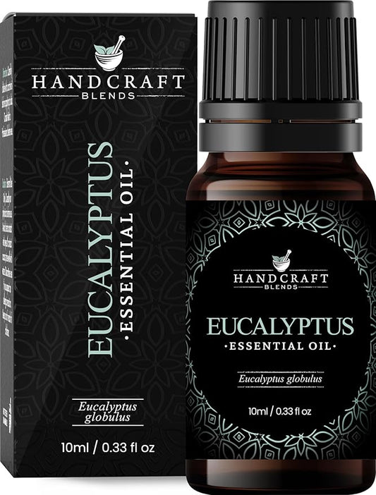Handcraft Blends Eucalyptus Essential Oil – 0.33 Fl Oz – 100% Pure and Natural – Premium Grade Essential Oil for Diffuser and Aromatherapy, Skin, Massage, Candle and Soap Making Fragrance