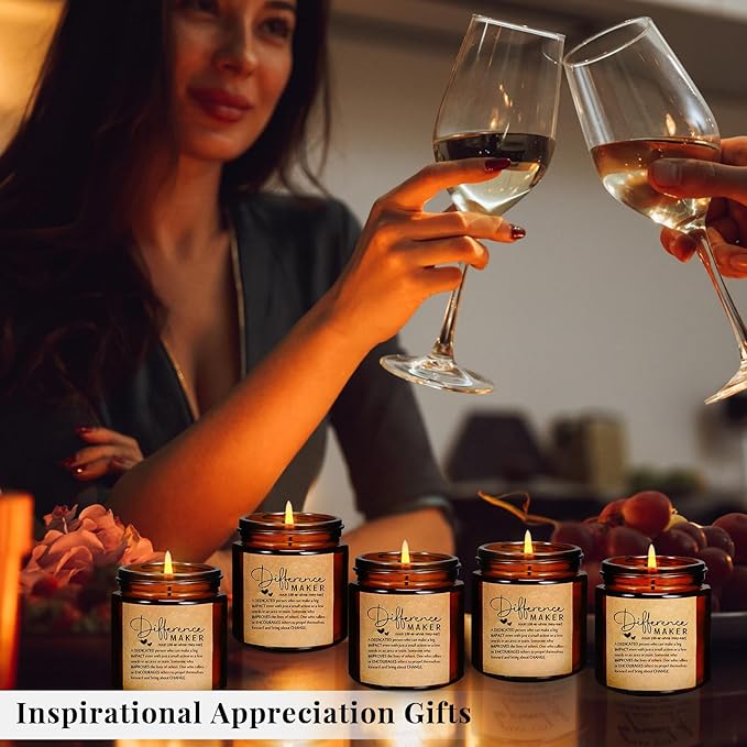 Fumete 10 Pcs Jars Scented Soy Candles 3.5 oz May You Be Proud of The Difference Candles Team Thank You Gifts for Employee Appreciation Gifts Coworker Vet Tech Nurse Teachers(Amber,Maker)