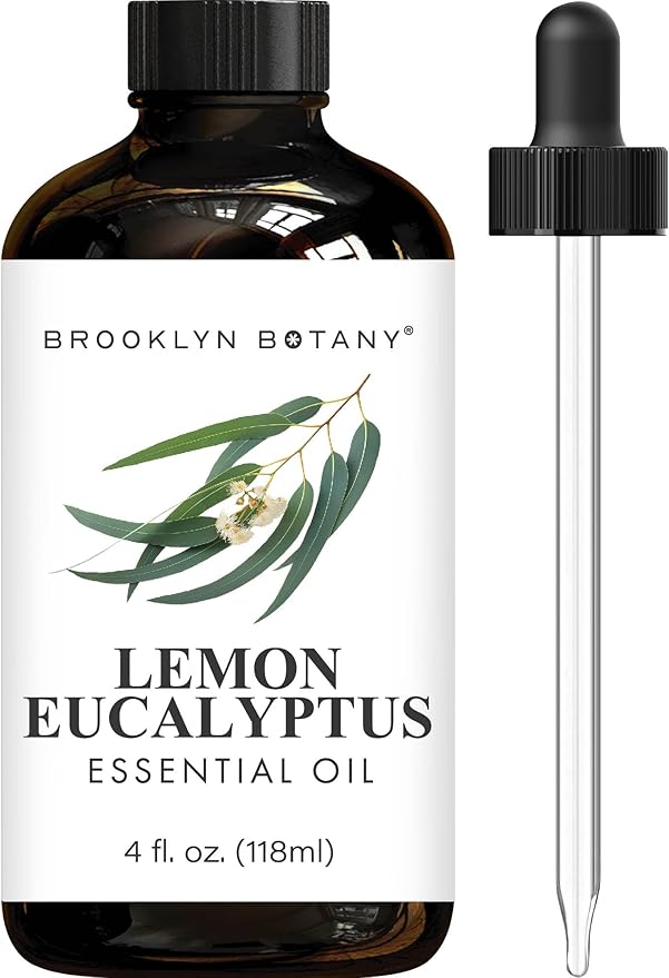Brooklyn Botany Lemon Eucalyptus Essential Oil - Huge 4 Fl Oz - 100% Pure and Natural - Premium Grade with Dropper - for Aromatherapy and Diffuser