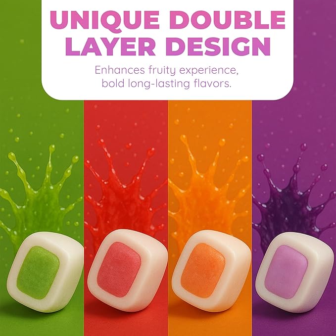 HI-CHEW Assorted Bulk Candy Bag, Green Apple Strawberry Mango Grape, Soft & Chewy Candy 2lb - 185+ Pieces Individually Wrapped - Made with Immensely Juicy Fruity Flavors