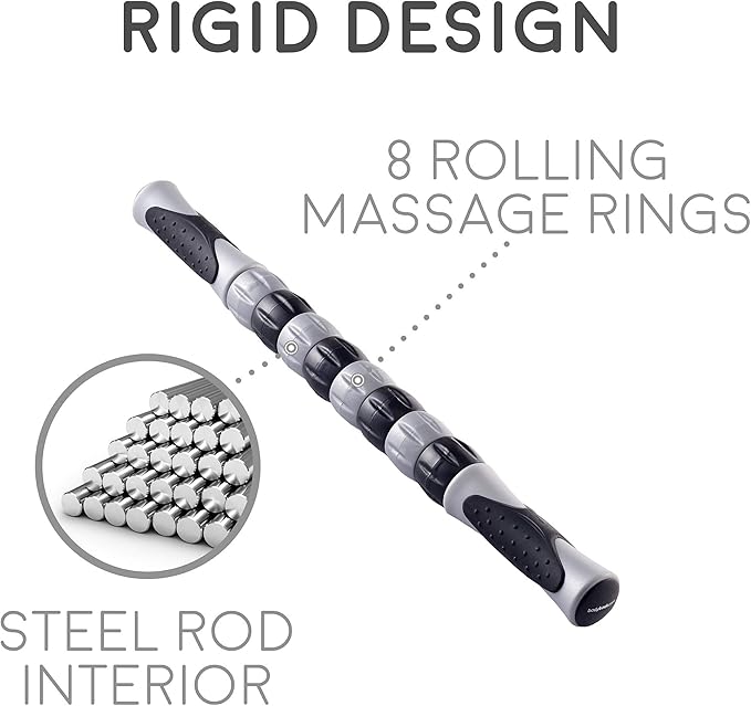 Body Back Buddy - USA Made - Massage Stick & Buddy Classic Bundle, Trigger Point Massage Tools, Neck and Back Massagers, Massage Cane, Muscle Knot Remover (Black)