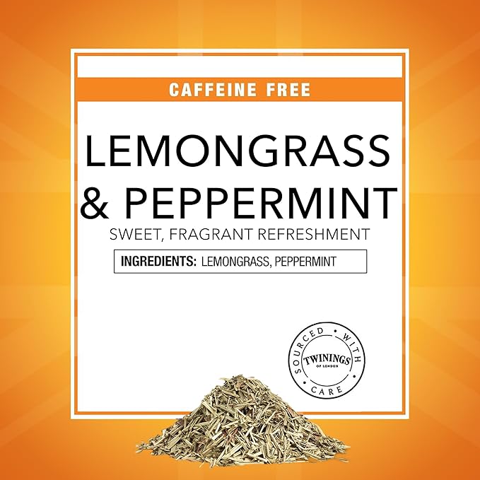 Twinings Lemongrass & Peppermint Loose Leaf Infusion Herbal Tea, 2.65 Ounce (75g) Pouch, Naturally Caffeine-Free, Enjoy Hot or Iced
