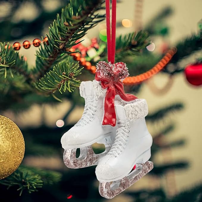 Decorative Ice Skate Christmas Ornament - Ice Skate Decorative Hanging Ornaments for Christmas Tree - High 3.46 Inch Braxio