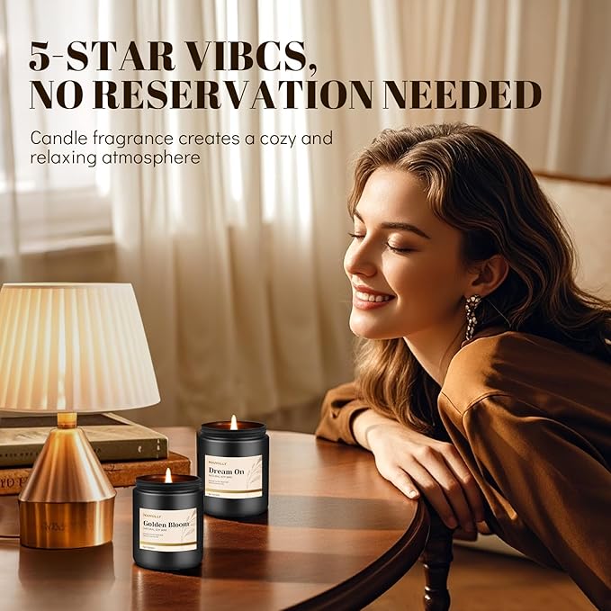 Hotel Scented Candles Set, 6 Pack Candles for Home Scented, Luxury Aromatherapy Jar Candle Gifts for Men & Women, Natural Soy Wax Long Lasting Candle Kit for Halloween, Birthday, Christmas