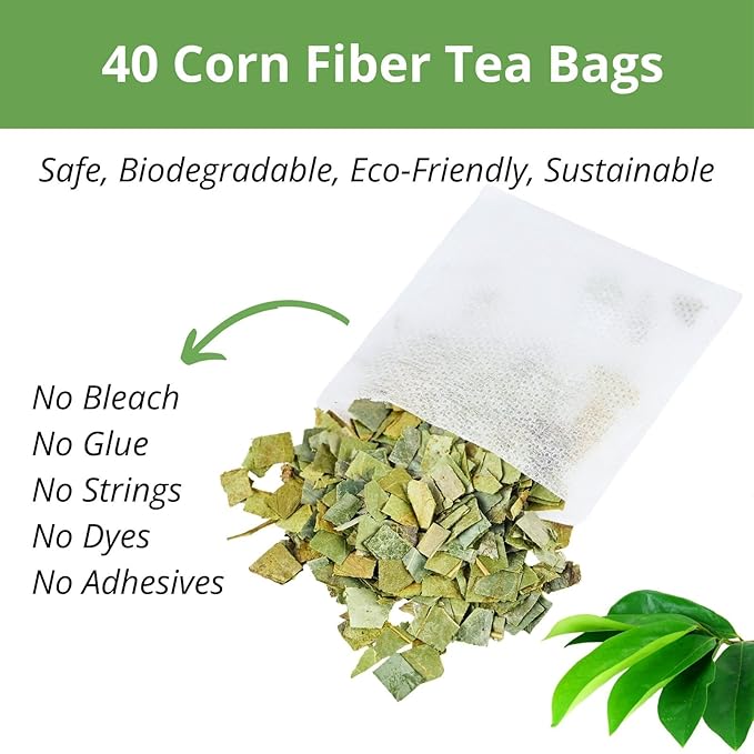 40 Soursop Leaves Tea Bags, Dried Soursop Graviola Leaves Tea, Sour Sop Leaves