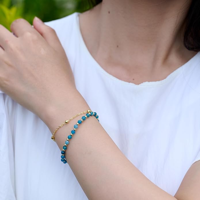 Farfume Crystal Bracelet Beaded Bracelets for Women 4mm Natural Stone Beads Gemstone Handmade Anxiety Jewelry Gifts