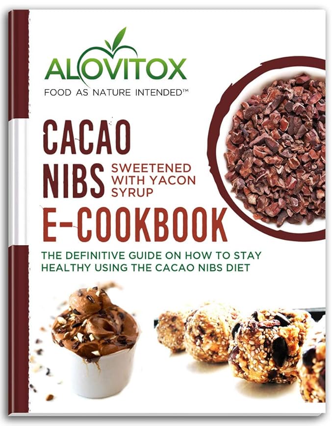 Alovitox Cacao Nibs With Organic Yacon Syrup | Healthy Protein Bite Snack (Raw, Non-GMO, Sugar Free, Keto, Paleo, Gluten Free & Vegan) | Antioxidant With Criollo Chocolate Extracts | 8 Oz