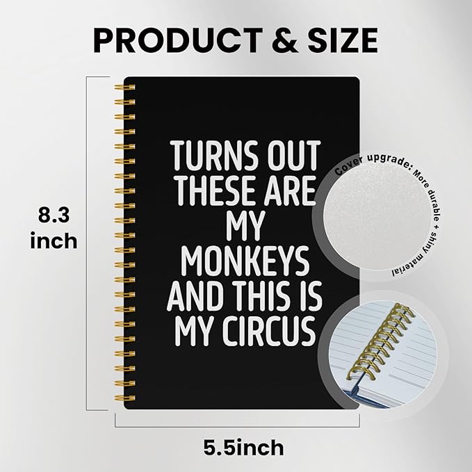 Funny Notebooks for Work,Black Aesthetic Journal, Funny Boss Day Gifts, Boss Gifts for Men Women, Funny Gifts for Boss, Boss Office Decor, Spiral Notebook 5.5x8.3 Inch