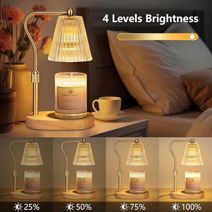 Candle Warmer Lamp with Timer and Dimmer Adjustable Height for Women Birthday Gift, Home Room Decor, Wax Melt Warmer for Scented Jar Candles, Mother's Day