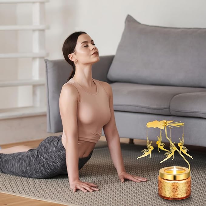 Girl with Wings Rotating Scented Candles Gift Set for Birthdays, Christmas, Thanksgiving, or As A Unique Present for Your Mom, Sister, Girlfriend, Colleagues, Friends, or A Dear Friend