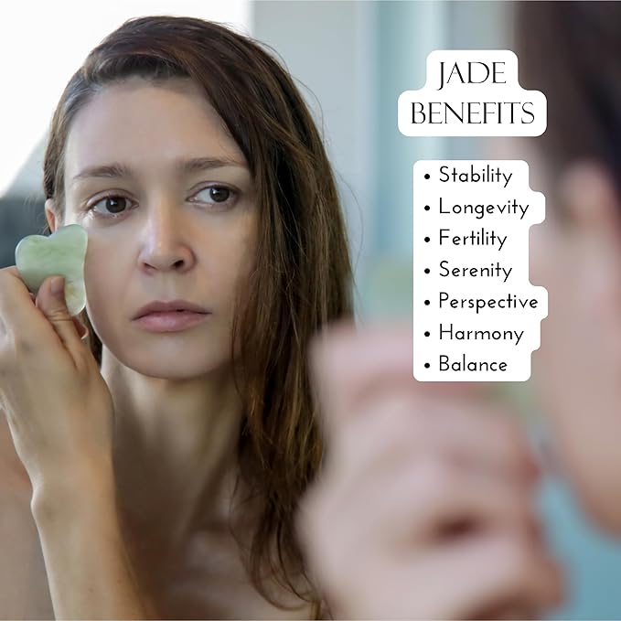 Padime 2 pcs | Scalp Massager Comb + Jade Gua Sha Scraping, Multifunctional Handheld Anti Stress, Massage Tool for Face and Body Treatment, Scalp Stimulator Jade Comb, Green Aventurine Gua Sha Gift