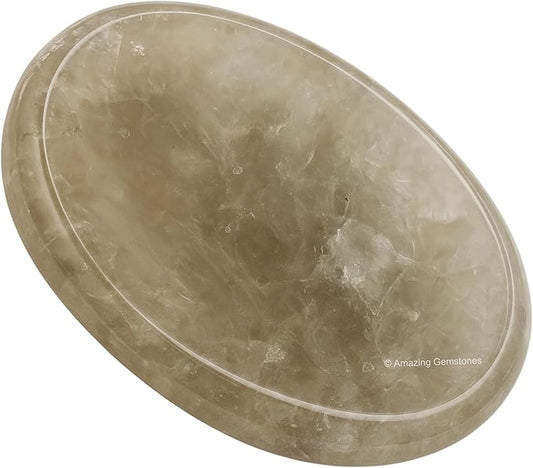 Amazing Gemstone Smoky Quartz Worry Stone Crystals and Healing Stones - Worry Stones for Stress Relief Gifts - Piedra Crystal Fidget for Meditation - Unique Stocking Stuffers and Birthday Gifts