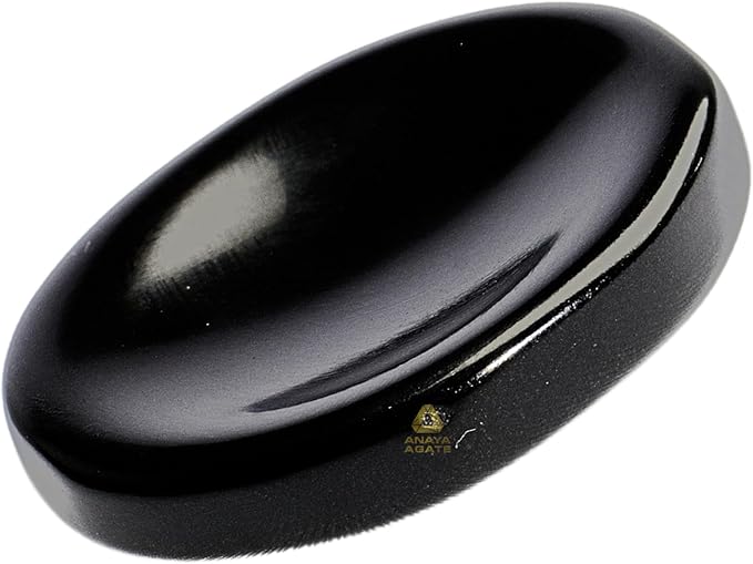 Black Tourmaline Worry Stones – Crystal Thumb Worry Stone for Anguish, Stress – Relaxing & Soothing Balance Stones for Meditation, Relief – Healing Stones & Crystals for Men, Women