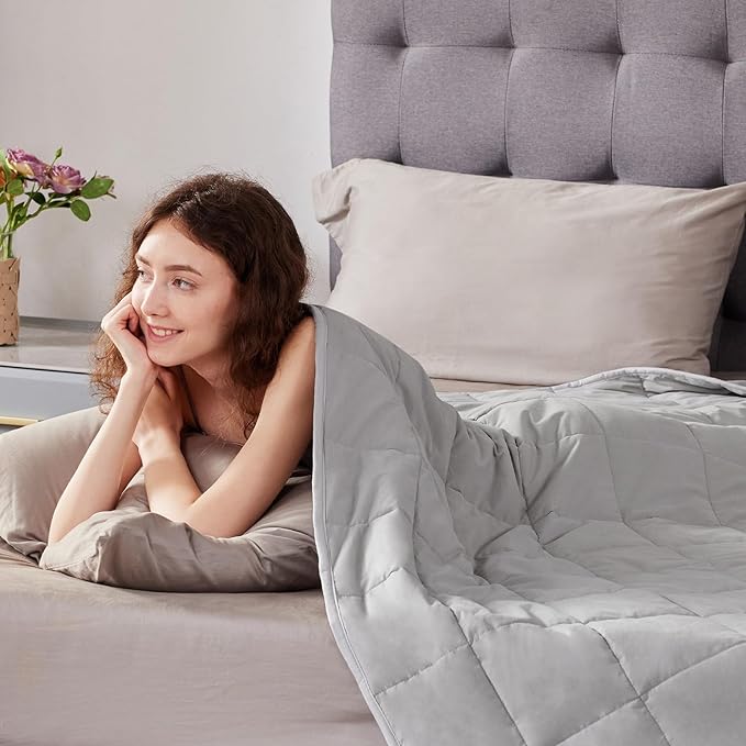 anfie Weighted Blanket(48"x72" 15lbs Twin Size),Ultra Soft and Cozy Cooling Weighted Blanket for Adult,Heavy Blanket with Machine Washable Soft Blanket