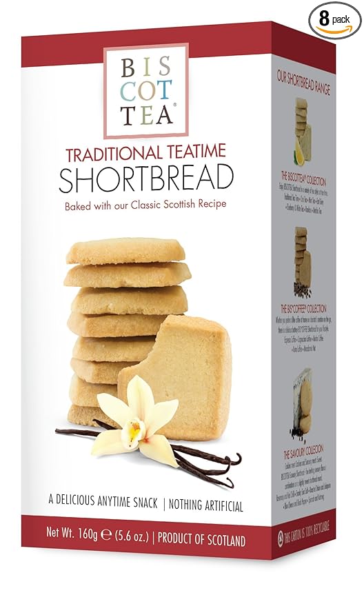 BISCOTTEA Traditional Shortbread Cookies (8 Cookies)