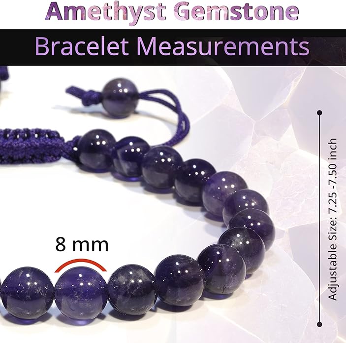 Energy Protection Crystal Handmade Adjustable Bead Bracelet Perfect for Men, Women’s Gift - Gemstone Healing Stretch Bracelet Pulsera Para Hombre Mujer Stocking Stuffer