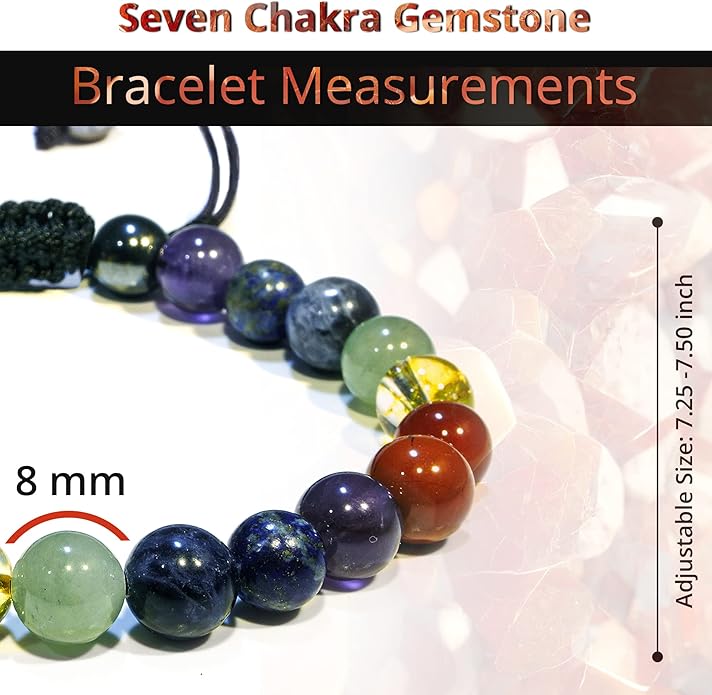 Energy Protection Crystal Handmade Adjustable Bead Bracelet Perfect for Men, Women’s Gift - Gemstone Healing Stretch Bracelet Pulsera Para Hombre Mujer Stocking Stuffer