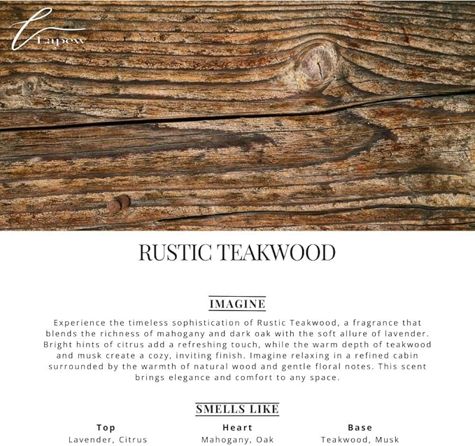 Car Air Freshener Diffuser – 2 Pack Hanging Air Freshener Diffuser (.34 Oz, Rustic Teakwood)